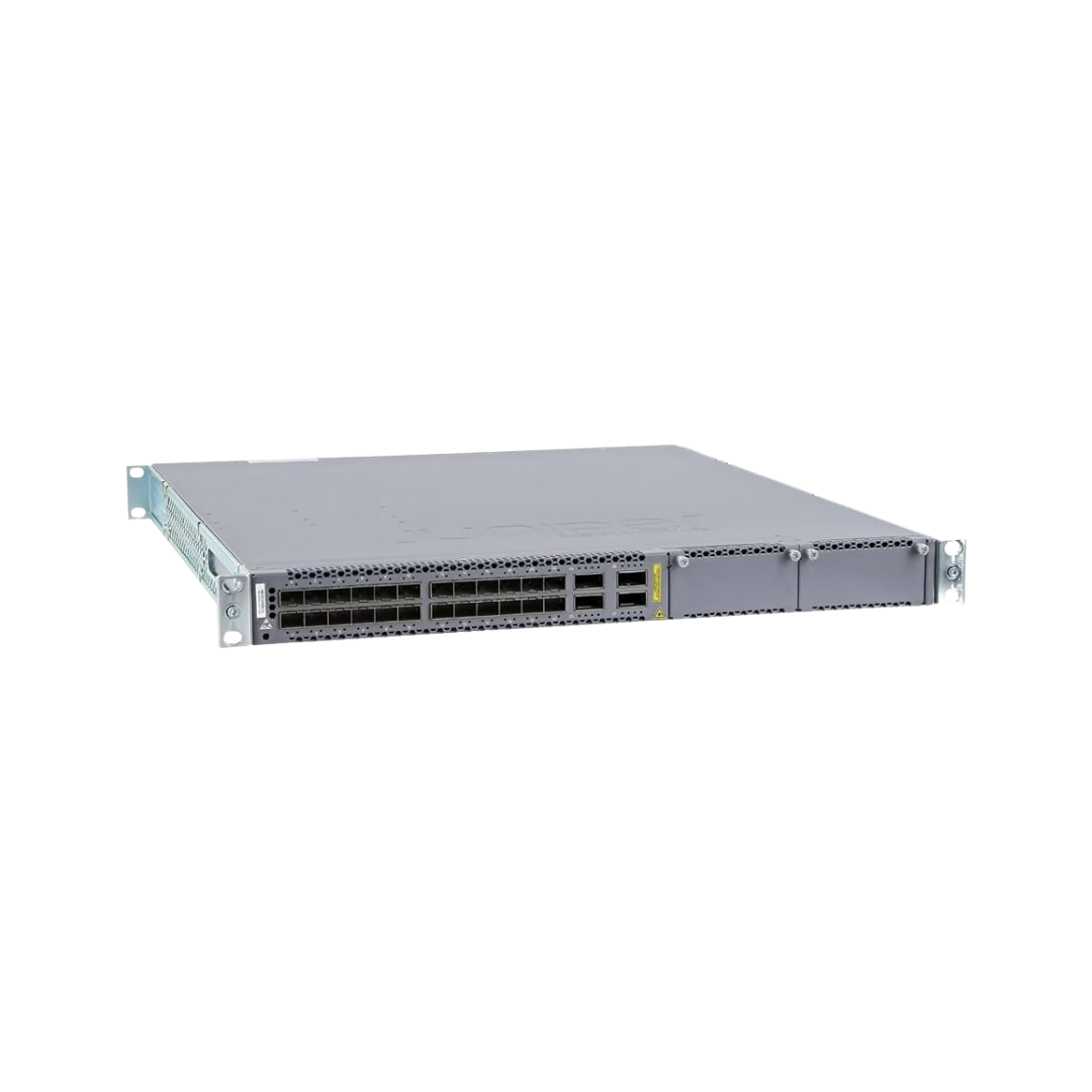 Juniper EX4600-40F-AFO 24 SFP+/SFP ports, 4 QSFP+ ports, 2 AC power supplies, and front to back airflow