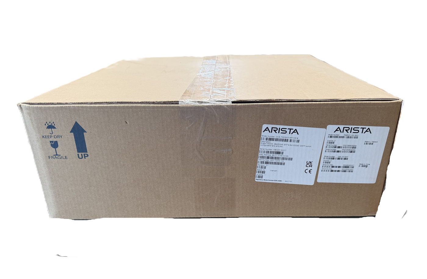 Arista DCS-7050SX3-48YC8C-F - New -  25GbE/100GbE MACsec Switch with Dual PWR-511-DC-RED