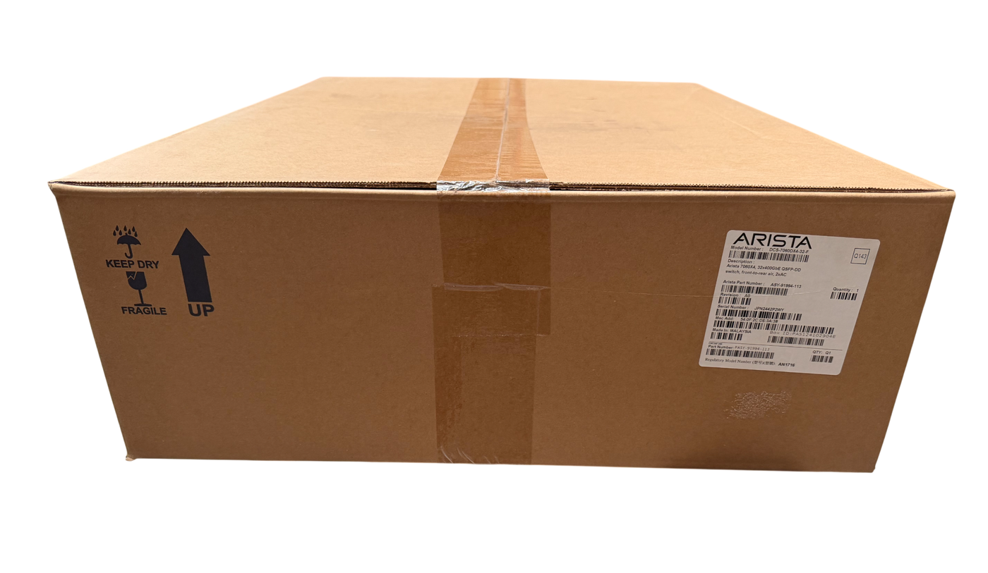 Arista DCS-7060DX4-32-F  — 32x400GbE QSFP-DD 1RU Switch - New