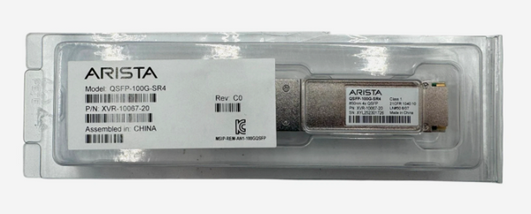 Arista QSFP-100G-SR4 100GBASE-SR4 QSFP Transceiver, MPO12 UPC connector, up to 70m/100m over parallel OM3/OM4 MMF