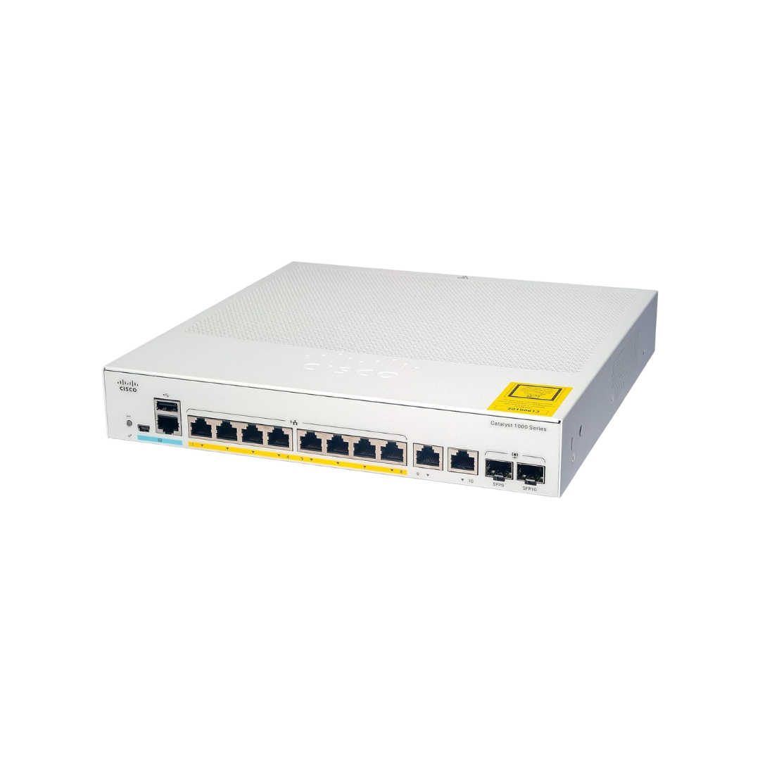 Cisco C1000-8T-2G-L 8x 10/100/1000 Ethernet ports, 2x 1G SFP and RJ-45 combo uplinks