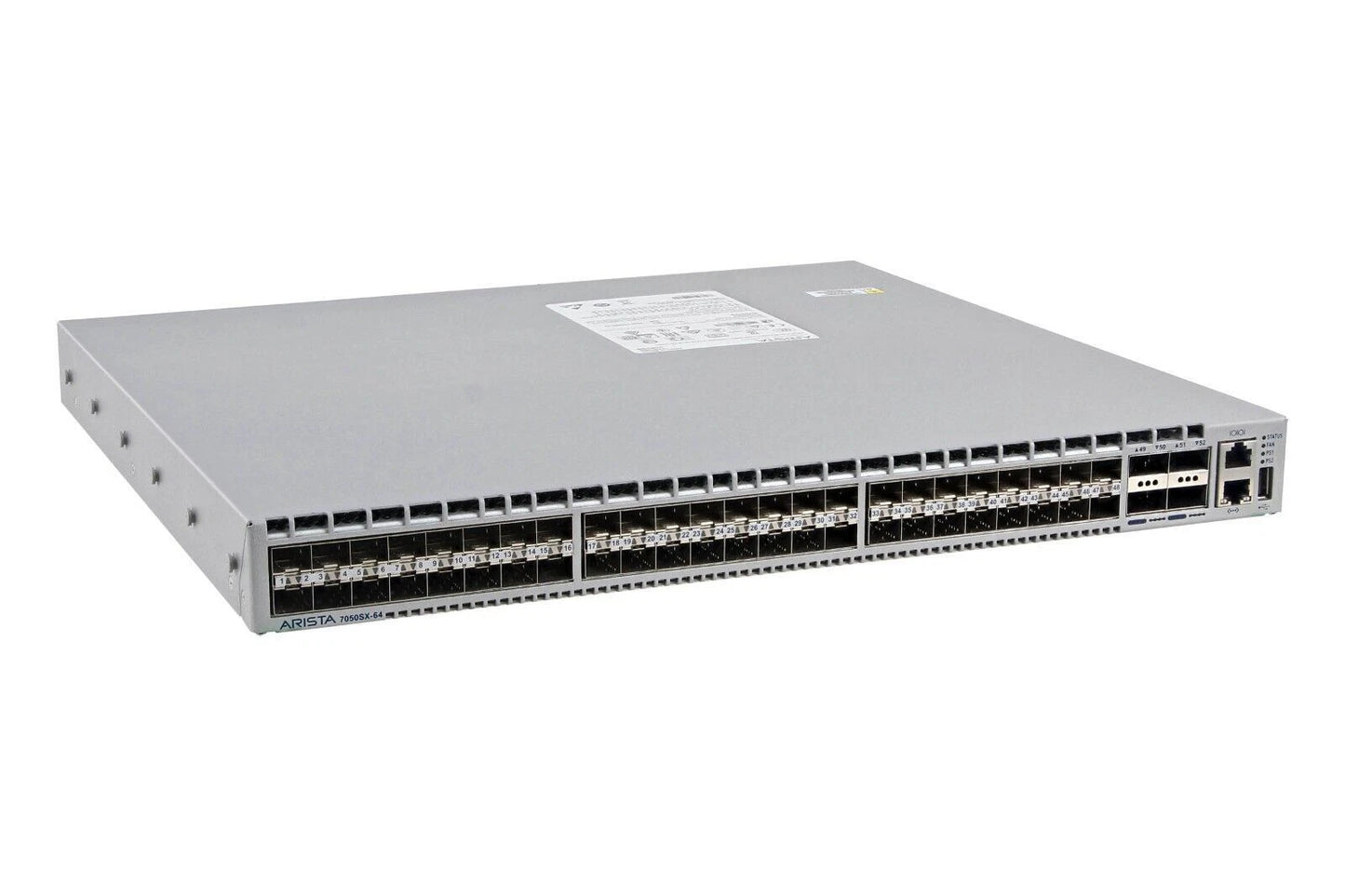 Arista DCS-7050SX-64-R 48xSFP+ & 4xQSFP+ switch, rear-to-front airflow and dual AC power supplies